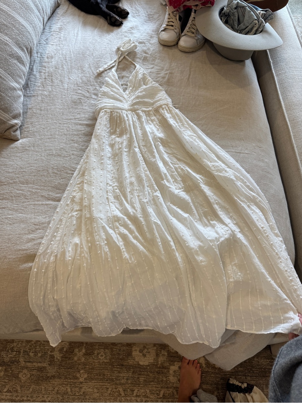 Free People White Halter Maxi Dress